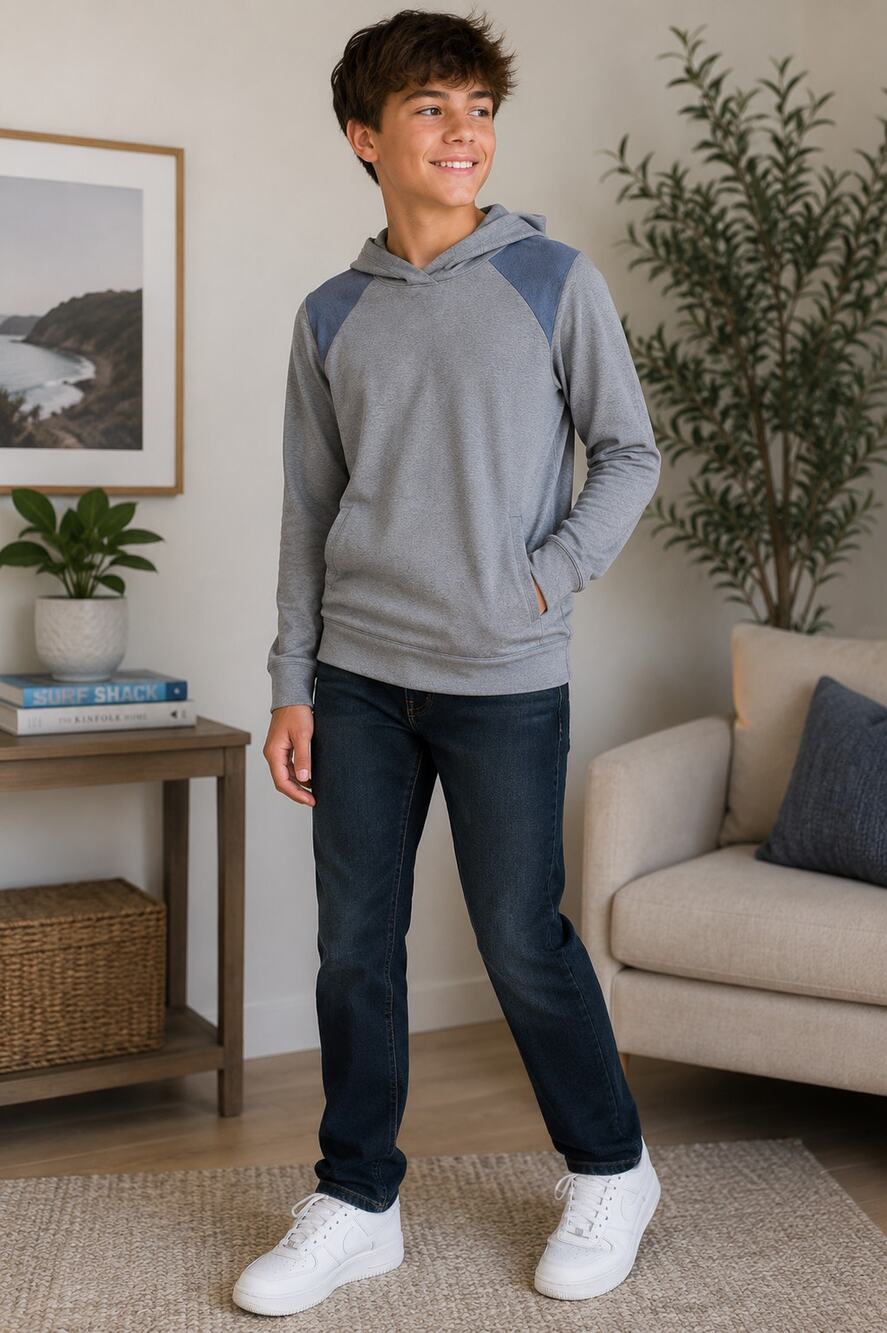 MTA Sport Gray Textured Performance Hoodie Men’s Medium